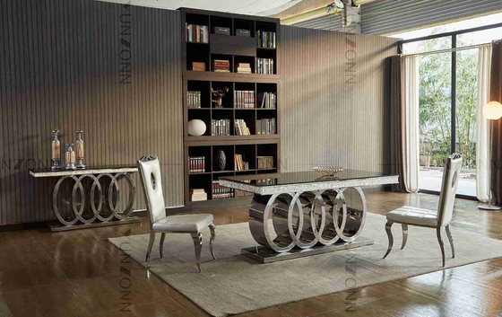 میز ناهار خوری مدرن لوکس هوی بیس میز ناهار خوری رویه شیشه ای مشکی L200xW100xH75cm