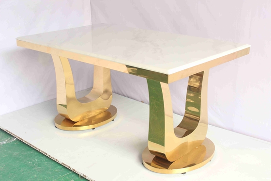 میز ناهار خوری مرمر رنگ طلایی با مبلمان خانگی U Base