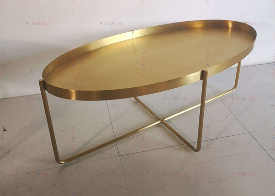 میز چای خوری فلزی طلایی میز قهوه خوری D60xH50cm 201 استیل ضد زنگ