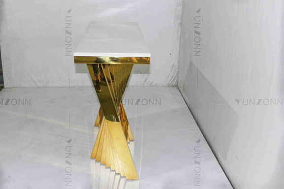 کابینت های ذخیره سازی طرح حکاکی روی میز کناری با طرح سنگ مرمر با روکش طلا