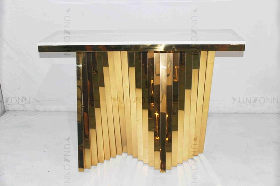 کابینت های ذخیره سازی طرح حکاکی روی میز کناری با طرح سنگ مرمر با روکش طلا