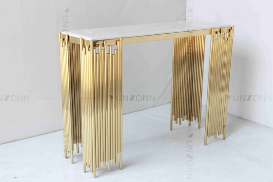 مبلمان لوکس قفسه کابینت دیواری رومیزی کنسول مدرن سفید و طلایی