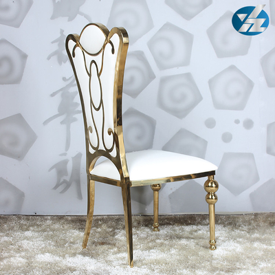 صندلی ناهارخوری روکش طلایی 55X60X110 SS صندلی های مراسم عروسی هتل با روکش طلا