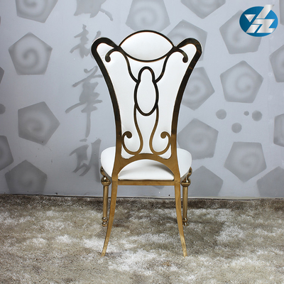 صندلی ناهارخوری روکش طلایی 55X60X110 SS صندلی های مراسم عروسی هتل با روکش طلا