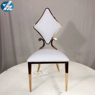 صندلی ناهار خوری طلایی طلایی عروسی SS Diamond 50X55X107 SS سفید OEM