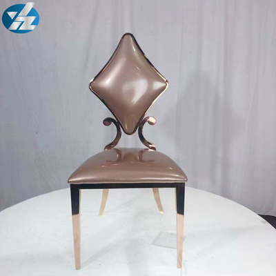 صندلی ناهار خوری طلایی طلایی عروسی SS Diamond 50X55X107 SS سفید OEM