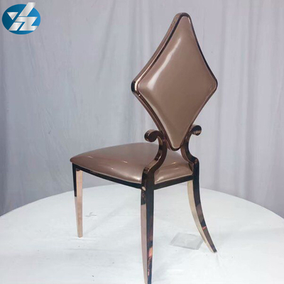 صندلی ناهار خوری طلایی طلایی عروسی SS Diamond 50X55X107 SS سفید OEM