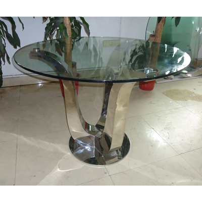 میز ناهار خوری مدرن لوکس آنتیک گلم نقره ای D150XH75 میز ناهار خوری رویه شیشه ای