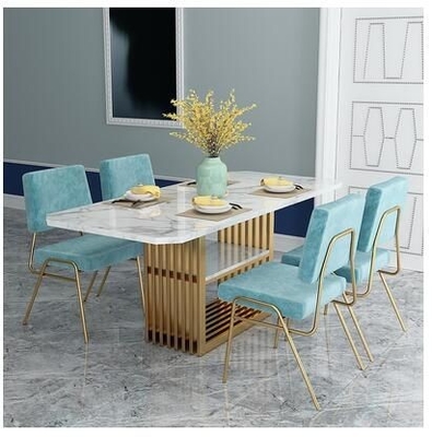 میزهای جشن عروسی رویه مرمر نوردیک میز ناهار خوری مستطیلی مدرن با صندلی 50X90X75