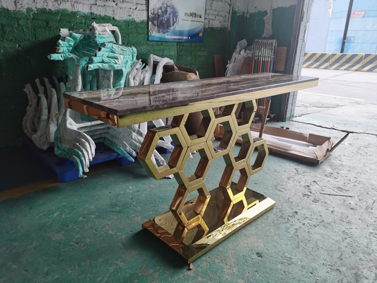 میز کنسول مستطیلی مرمر میز چایخوری شیک با رویه مرمر مصنوعی