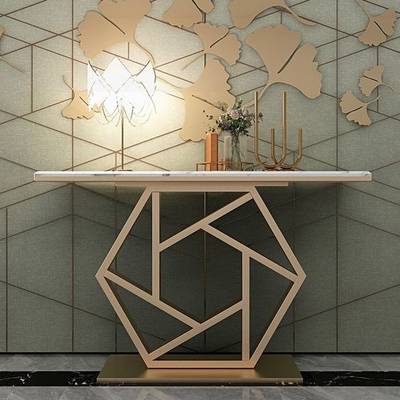 میز چایخوری مستطیلی شیک کنسول پیکان لوکس طلایی 150X45X80