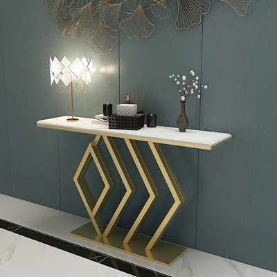 میز چایخوری مستطیلی شیک کنسول پیکان لوکس طلایی 150X45X80