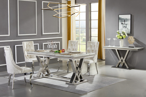 میز ناهار خوری از جنس استنلس استیل مدرن لوکس نوردیک اسکاندیناوی رستوران High End
