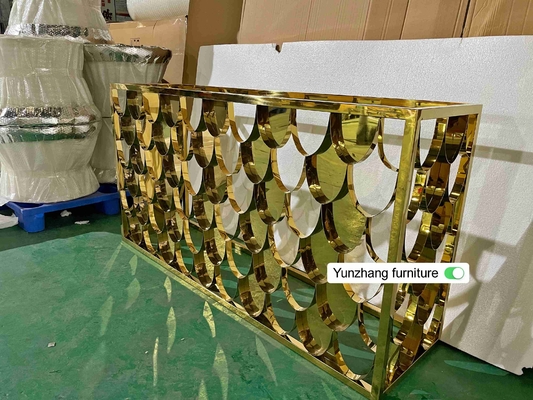 میز میله فلزی رنگ طلایی میز کنسول 150cmx40cmx80cm 201SS