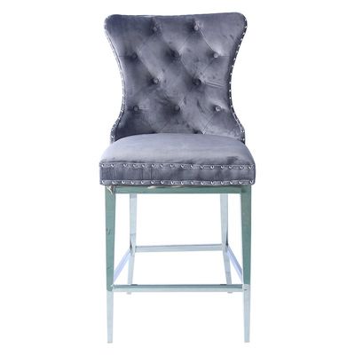 قیمت خوب صندلی بار رستوران Curve روکش مخملی صندلی راحت با پشتی سگک دار آنلاین