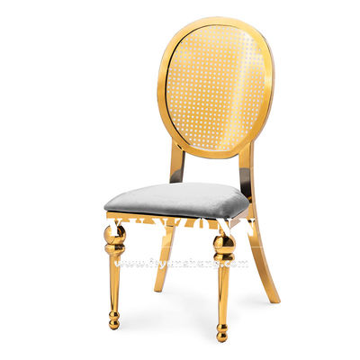 قیمت خوب بازار خاورمیانه مبلمان ناهار خوری مهمانی صندلی فولاد ضد زنگ صندلی عروسی طلایی لوکس آنلاین
