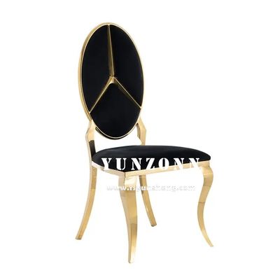 قیمت خوب فروش داغ فانتزی بنز طراحی پشت آشپزخانه مبلمان طلا فولاد ضد زنگ صندلی ضیافت برای هتل جشن عروسی آنلاین