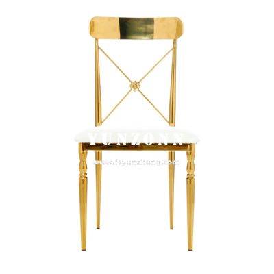 قیمت خوب اجاره صندلی ضیافت طلایی استیل ضد زنگ هتل عروسی برای سالن های رویداد آنلاین
