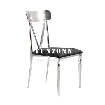 پشت بلند صندلی ناهار خوردن مخملی مشکی پاهای فولاد ضد زنگ اتاق ناهار خوردن هتل اتاق ناهار خوردن صندلی های مبلمان