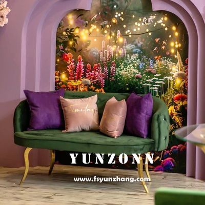 مبل لاو سیت مدرن استیل ضد زنگ با پارچه مخملی برای هتل و مراسم عروسی