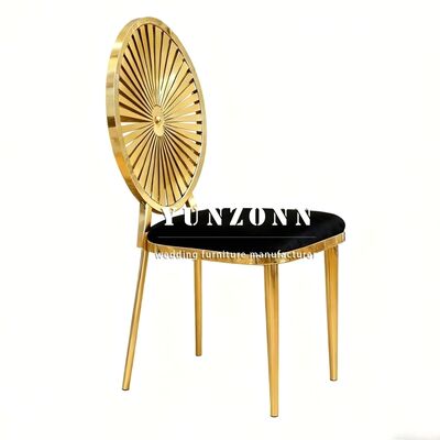 قیمت خوب صندلی عروسی طلایی قابل چیدمان صندلی ناهار خوری برای هتل عروسی ضیافت مبلمان عروسی قاب فولاد ضد زنگ صندلی آنلاین