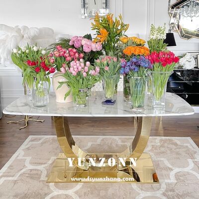 قیمت خوب میز های ناهار خوری و صندلی های شکل U مدرن فولاد ضد زنگ برای اتاق نشیمن یا رویدادهای عروسی آنلاین