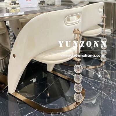 قیمت خوب Nordic Designer Crystal Decorated Dining Chairs Light Luxury Metal for Wedding Hotel Living Room Hall Use آنلاین