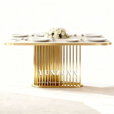 قیمت خوب میز ضیافت عروسی هتل با رویه مرمر استیل ضد زنگ، طراحی معاصر بادوام برای رویدادهای فضای باز، مبلمان اجاره‌ای آنلاین