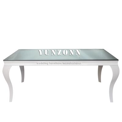 قیمت خوب عمده فروشی محبوب میز مستطیل سفید عروسی میز دوتل برای عروسی تولد رویدادهای بیرونی آنلاین