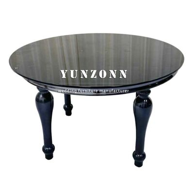 قیمت خوب مراسم عروسی فانتزی مبلمان همه سیاه استیل ضد زنگ دایره هتل ضیافت میز های ناهار خوری لوکس آنلاین