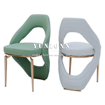 قیمت خوب صندلی لباس های لوکس PU پوست طلایی طلایی فلزی صندلی تفریحی رستوران هتل پذیرایی غذاخوری صندلی رویدادی آنلاین