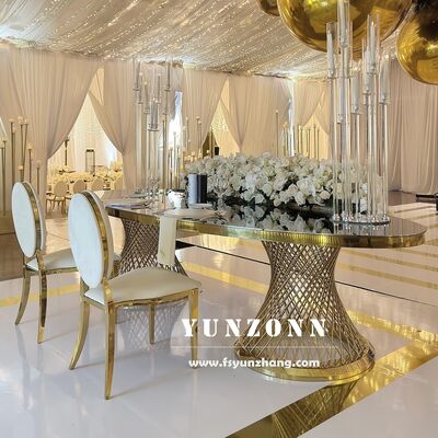 قیمت خوب میز ناهارخوری بلند بی فولاد لوکس برای مهمانی های هتل عروسی ها و رویدادها آنلاین