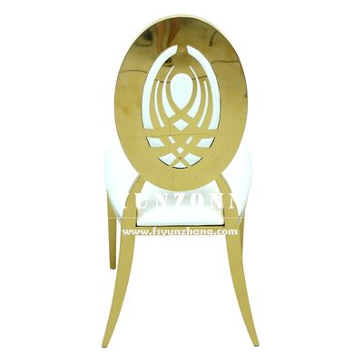 قیمت خوب صندلی مبلمان تجاری هتل رویال طلایی برای مراسم عروسی از فولاد ضد زنگ 304 با طرح گل پشتی بیضی آنلاین