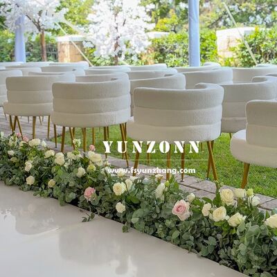 قیمت خوب مبل راحتی مدرن سفید پشمی طرح نیم‌دایره‌ای برای اتاق نشیمن، مبل نیم‌گرد آنلاین