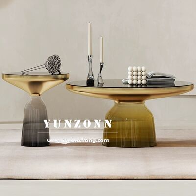 قیمت خوب میز عسلی گرد شیشه‌ای با طراحی ساده لوکس نوردیک، مبلمان مدرن اتاق نشیمن برای خانه و هتل، برای غذاخوری و عروسی آنلاین