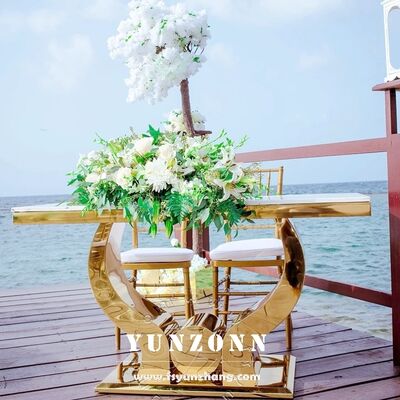 قیمت خوب مبل های طلایی فولاد ضد زنگ مدرن لوکس برای عروسی آنلاین