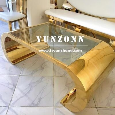 قیمت خوب میز قهوه خوری بیضی برای اتاق نشیمن فولاد ضد زنگ با طراحی معاصر شیک آینه طلایی آنلاین