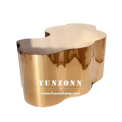 قیمت خوب میز قهوه مدرن استیل ضد زنگ طلایی به سبک تنه درخت مبلمان اتاق نشیمن برای استفاده در هتل، غذاخوری و اتاق خواب آنلاین