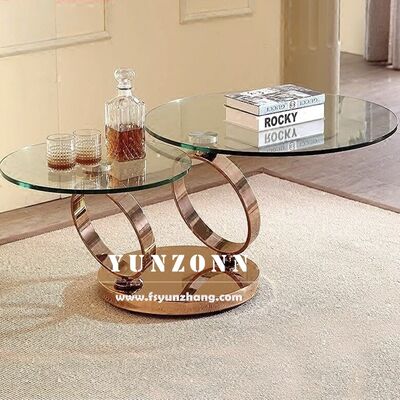 قیمت خوب میز قهوه خوری مدرن چند منظوره با صفحه شیشه ای دوگانه سکوریت شده، طراحی گرد چرخان برای اتاق نشیمن، ناهارخوری، خانه، آشپزخانه، اتاق خواب آنلاین