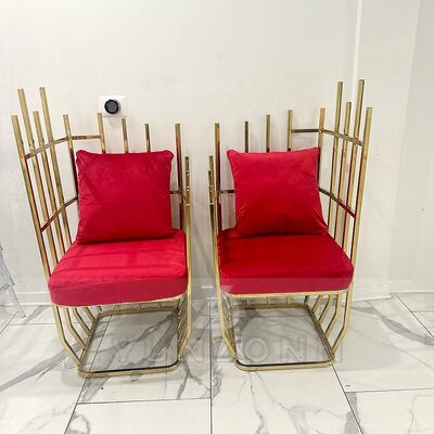 قیمت خوب طرح جدید جشن عروسی ملکه تخت طلایی صندلی قفس پرنده مبل صندلی تزئینی برای مهمانی آنلاین