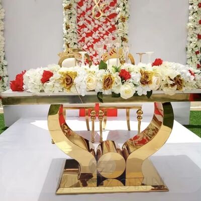 قیمت خوب مبلمان میز عروسی مدرن طلا از فولاد ضد زنگ برای ضیافت ها رویدادها هتل ها مهمانی های غذاخوری اتاق های نشیمن استفاده در فضای باز آنلاین