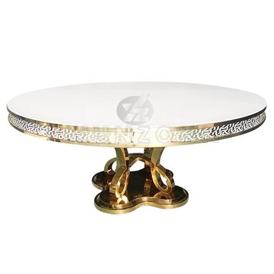 قیمت خوب میز ناهار خوری لوکس مدرن MDF/شیشه ای با رویه استیل ضد زنگ برای مبلمان هتل در فضای باز، عروسی، ضیافت و مهمانی آنلاین