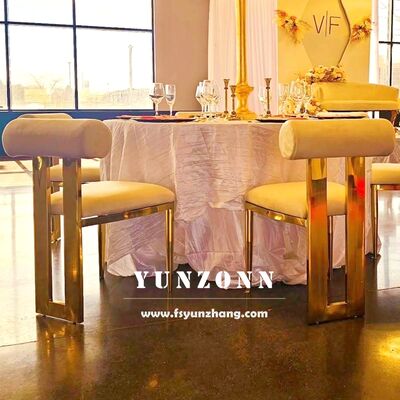 قیمت خوب صندلی ناهارخوری استیل طلایی کالی با کوسن مخمل برای عروسی و هتل آنلاین