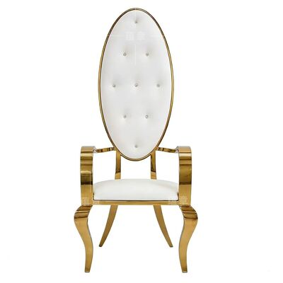 قیمت خوب لوکس فولاد ضد زنگ چرم دوامدار در فضای باز مدرن بالا پشت سالن جشن عروسی عروسی ویلایی صندلی برای مهمانی ناهار خوری هتل آنلاین