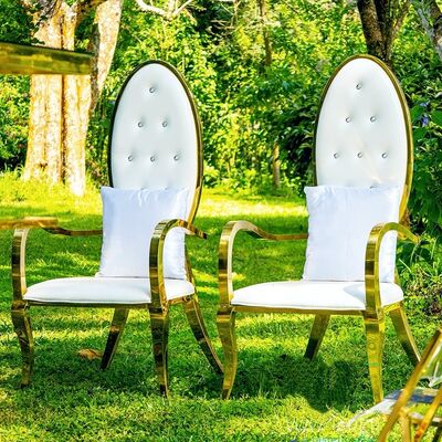 قیمت خوب صندلی‌های تاج و تخت فلزی مدرن از جنس استیل ضد زنگ برای پادشاه و ملکه، صندلی امپراتریس برای مراسم، ضیافت‌ها و هتل‌ها آنلاین