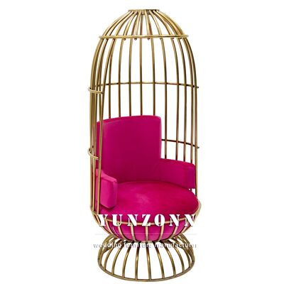 قیمت خوب صندلی سلطنتی عروس و داماد طلایی استیل ضد زنگ مخمل برای هتل و جشن عروسی آنلاین